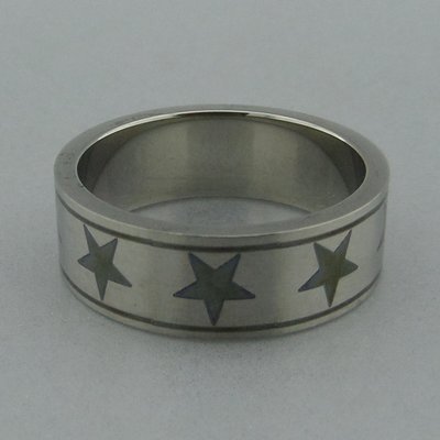 Edelstaal Ring met Sterren