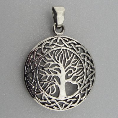 Zilveren Hanger Levensboom in Keltische Cirkel