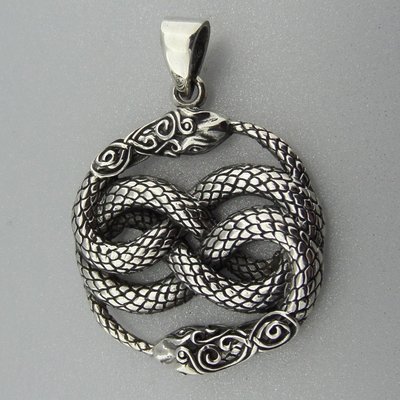 Zilveren Hanger Slangen met  Infinity teken