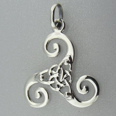 Zilveren Hanger Keltische Triskel met Triquetra