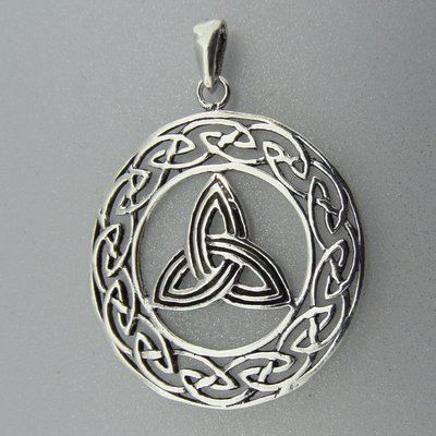 Zilveren Hanger Keltische Triquetra in Cirkel