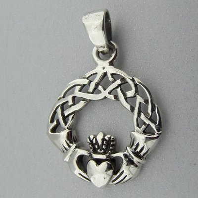 Zilveren Hanger Keltische Claddagh