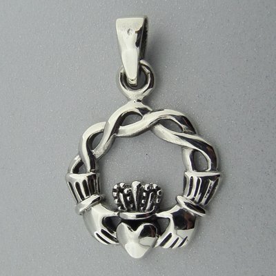 Zilveren Hanger Keltische Claddagh met Infinity