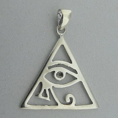 Zilveren Hanger Oog van Horus in Pyramide