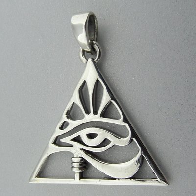 Zilveren Hanger Oog van Horus in Pyramide