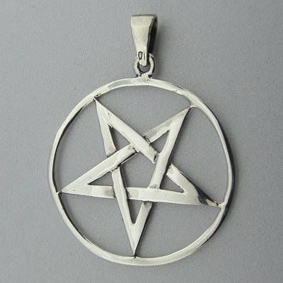 Zilveren Hanger Pentagram Omgekeerd