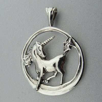 Zilveren Hanger Pegasus in cirkel