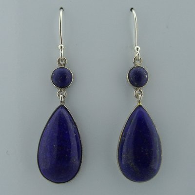 Zilveren Oorbel Lapis Lazuli