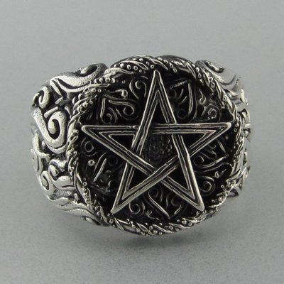 Zilveren Ring Pentagram