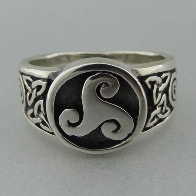 Zilveren Ring Keltische Triskel met Triquetra