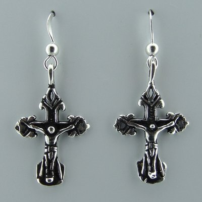 Zilveren Oorbel Crucifix  Kruis