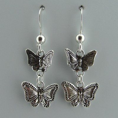 Zilveren Oorbel Vlinders