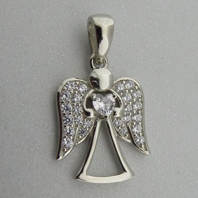 Zilveren Hanger Engel met Zirkonia