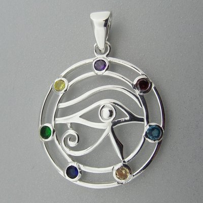 Zilveren Hanger Oog van Horus in Chakra