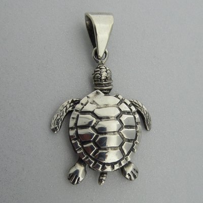 Zilveren Hanger Beweegbare Schildpad