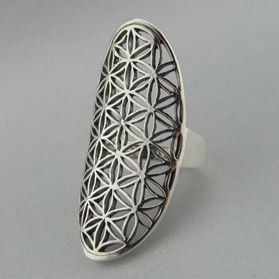 Zilveren Ring Flower of Life