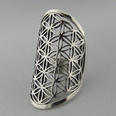 Zilveren Ring Flower of Life