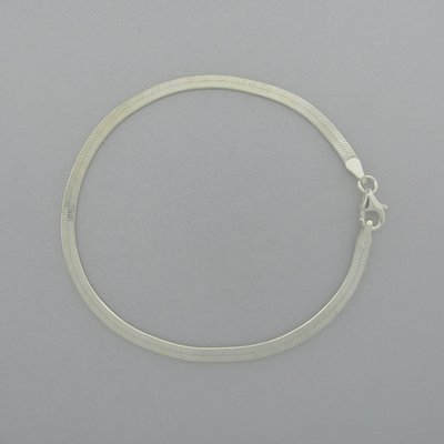 Zilveren Armband plat 19 cm