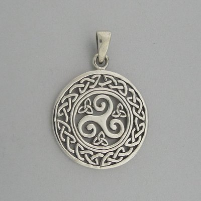 Zilveren Hanger Keltische Triskel met Triquetra