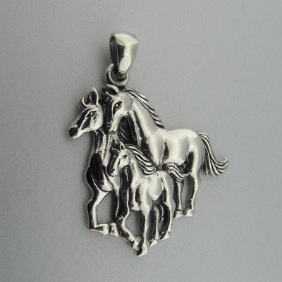 Zilveren Hanger Paarden