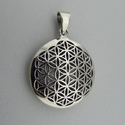 Zilveren Dubbele Hanger Flower of Life en Levensboom